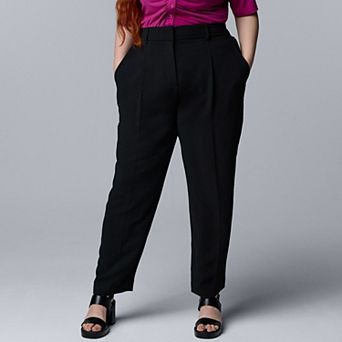 Plus Size Simply Vera Vera Wang Luxe Crepe Tapered Ankle Pants