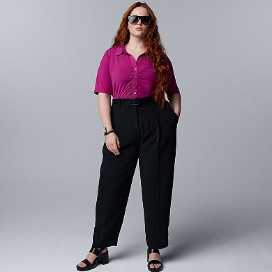 Plus Size Simply Vera Vera Wang Luxe Crepe Tapered Ankle Pants
