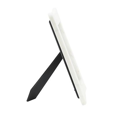 White Marble 5" X 7" Curved Photo Frame - Contemporary Elegant Picture Frame Display For Home