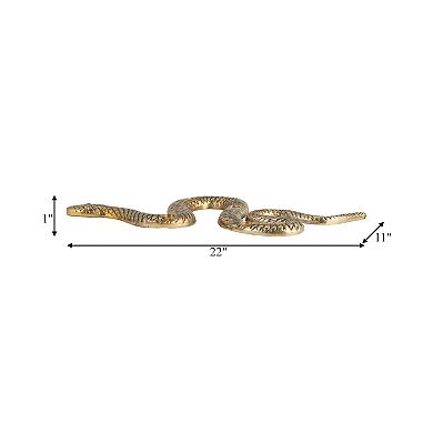 Metal, 22" Snake 4-taper Candle Holder, Gold