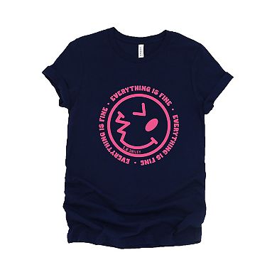S.W.Smiley Everything Is Fine - Women's Short Sleeve Graphic T-Shirt