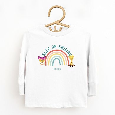Mini Smiley Keep On Smiling Rainbow - Toddler Long Sleeve Graphic Tee