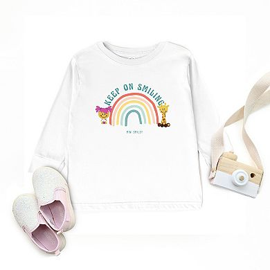 Mini Smiley Keep On Smiling Rainbow - Toddler Long Sleeve Graphic Tee