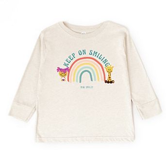 Mini Smiley Keep On Smiling Rainbow - Toddler Long Sleeve Graphic Tee