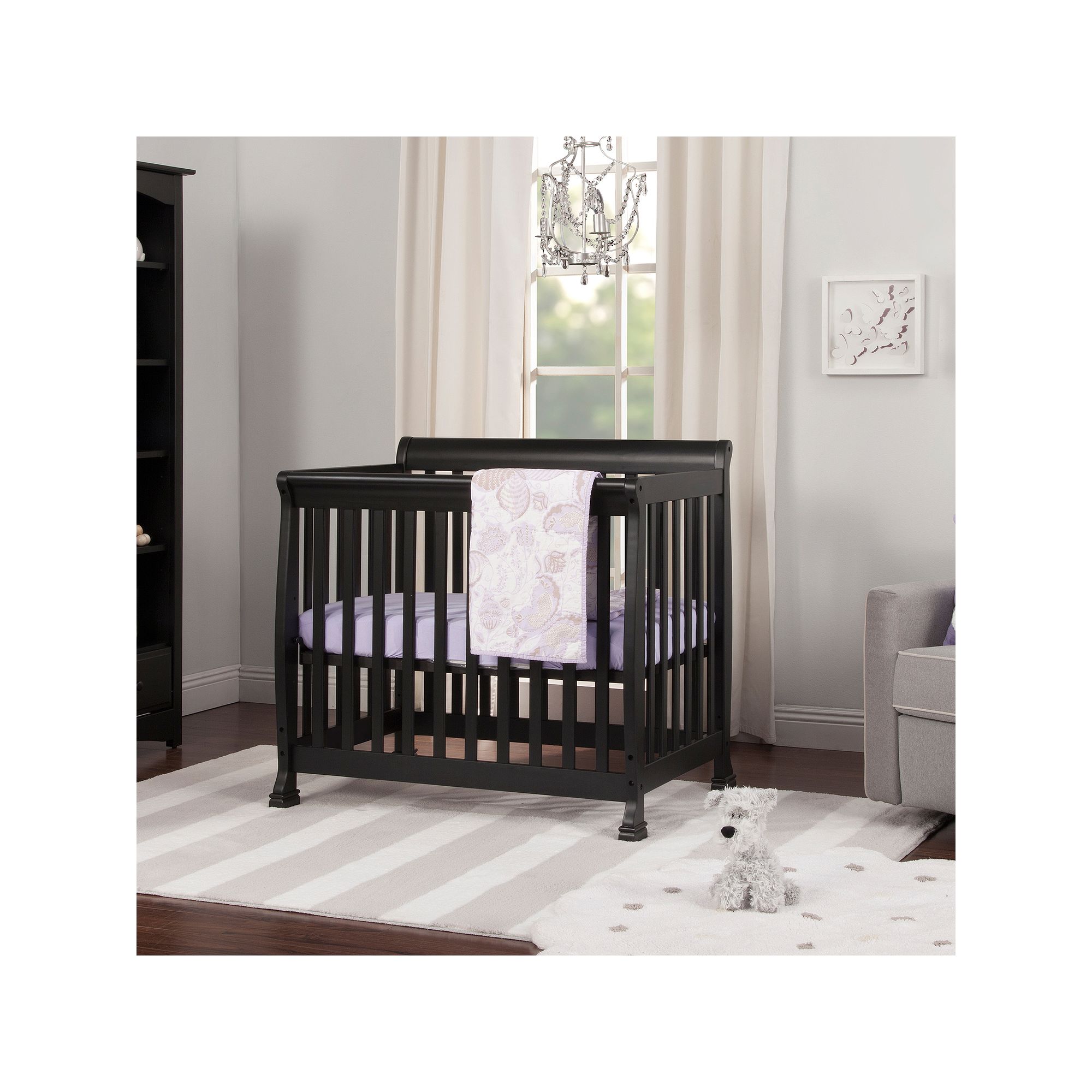 Kalani 4-in-1 Convertible Mini Crib, Ebony