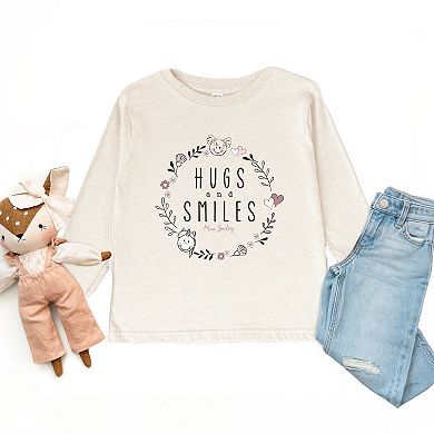 Mini Smiley Hugs and Smiles - Toddler Long Sleeve Graphic Tee