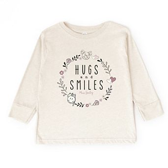 Mini Smiley Hugs and Smiles - Toddler Long Sleeve Graphic Tee