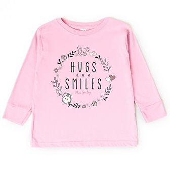 Mini Smiley Hugs and Smiles - Toddler Long Sleeve Graphic Tee