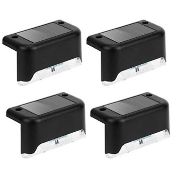 4-Pack Solar LED Step Lights, Outdoor Water-Resistant Dusk-to-Dawn Sensor for Stairs & Yard