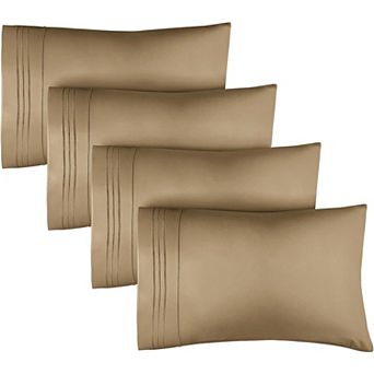 Pillowcase Set of 4 Soft Double Brushed Microfiber