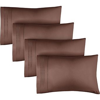 Pillowcase Set of 4 Soft Double Brushed Microfiber