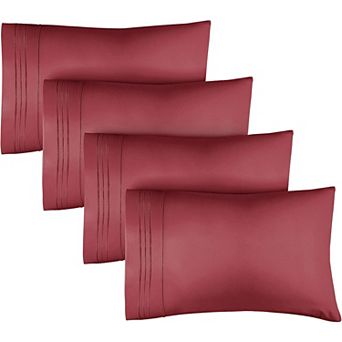 Pillowcase Set of 4 Soft Double Brushed Microfiber