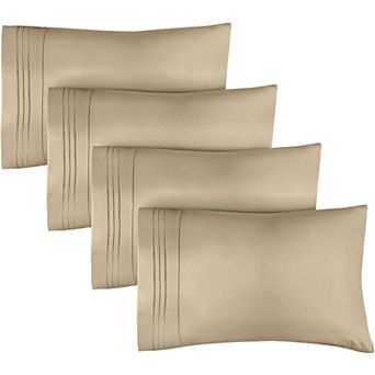 CGK Linens Soft Double Brushed Microfiber Pillowcases, Set of 4