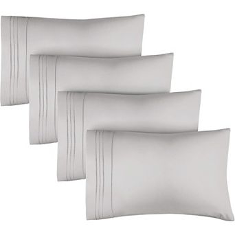 Pillowcase Set of 4 Soft Double Brushed Microfiber