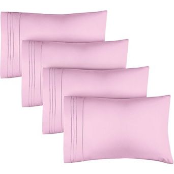 Pillowcase Set of 4 Soft Double Brushed Microfiber
