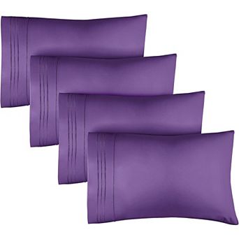 Pillowcase Set of 4 Soft Double Brushed Microfiber
