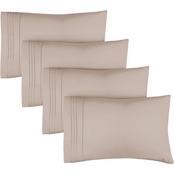 Pillowcase Set of 4 Soft Double Brushed Microfiber