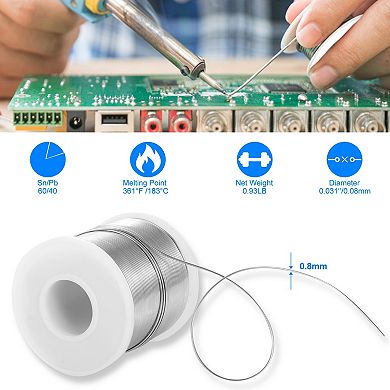 60/40 Tin Lead Rosin Core Solder Wire 0.8mm, 1lb Sn60/Pb40 with 1.7% Flux