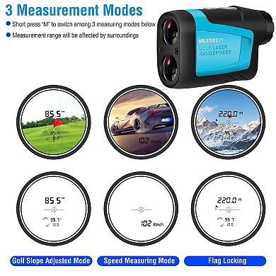 MiLESEEY Laser Golf Rangefinder 600m/656yd, 6X Magnification for Golf & Hunting