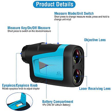 MiLESEEY Laser Golf Rangefinder 600m/656yd, 6X Magnification for Golf & Hunting