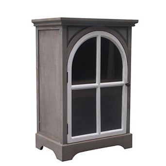 Parisloft Wood Storage Cabinet, Gray and White