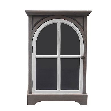 Parisloft Wood Storage Cabinet, Gray and White
