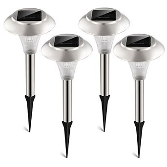4 pc Solar Garden Lights Outdoor Waterproof Pathway Lamps Color Changing Landscape Lawn Lights