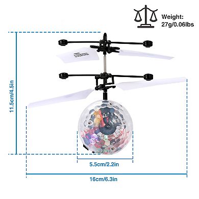 RC Flying Ball Drone with LED Lights, Infrared Induction Helicopter Toy for Kids