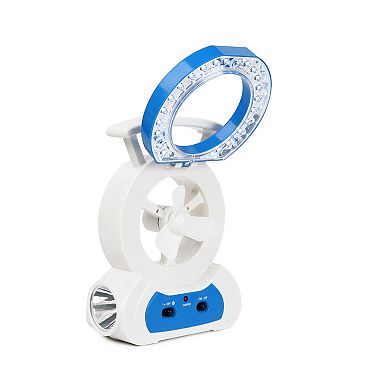 Desk Cooling Fan with LED Lamp 180° Adjustable USB Fan with Flashlight for Home, Camping, Travel