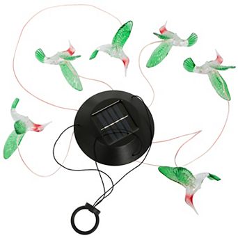 Solar Hummingbird Wind Chime Lights, 6 LED Color-Changing Waterproof Outdoor Decor
