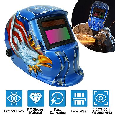 Welding Helmet Solar Powered Auto Darkening Hood, Adjustable Shade 9-13 for MIG/TIG/Arc Welding