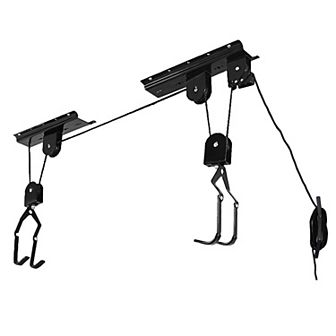 Bike Ceiling Lift Hoist Heavy Duty Bicycle Storage Pulley Rack 50lbs w/ 48ft Rope for Kayak/Ladder