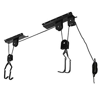Bike Ceiling Lift Hoist Heavy Duty Bicycle Storage Pulley Rack 50lbs w/ 48ft Rope for Kayak/Ladder