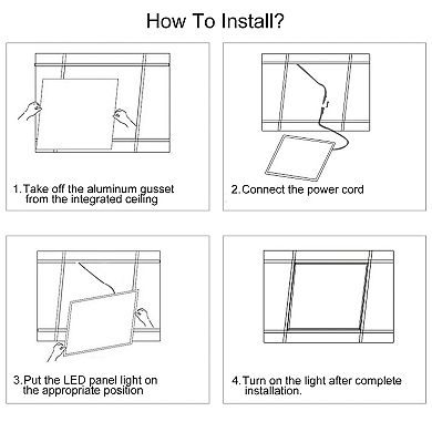 48W 2x2 FT LED Panel Light 4800LM 7500K Recessed Troffer Ceiling Fixture Edge-Lit