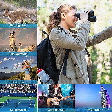 Portable HD Binoculars FMC Lens, Low-Light Night Vision for Bird Watching, Hunting & Sports