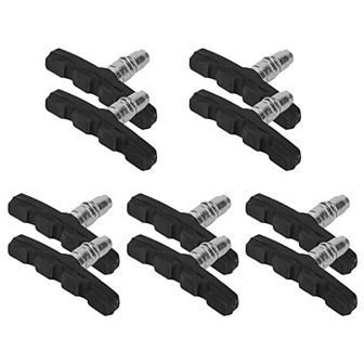 5 Pairs V Bike Brake Pads Set 70mm Non-Slip V-Brake Blocks w/ Hex Nuts & Spacers