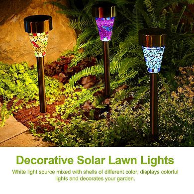 6Pcs Solar Garden Lights Outdoor Waterproof Pathway Lamps IP44 Landscape Lawn Lights for Yard Drive