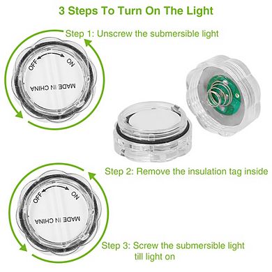 Submersible LED Tea Lights 3Pcs, Battery Operated Waterproof Candles for Party Decor