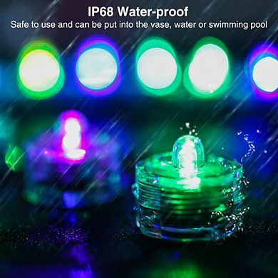 Submersible LED Tea Lights 3Pcs, Battery Operated Waterproof Candles for Party Decor