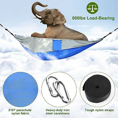 600lbs 2-Person Camping Hammock with Mosquito Net, Straps & Carry Bag
