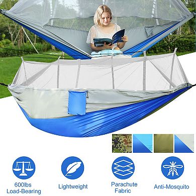 600lbs 2-Person Camping Hammock with Mosquito Net, Straps & Carry Bag
