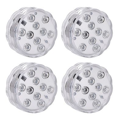 4-Pack Submersible RGB LED Lights Waterproof with Remote Battery Operated for Vase & Aquarium