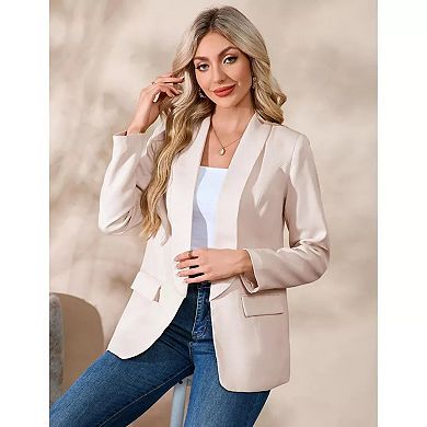 Women's Sculpted Shawl Collar Blazer with Flap Pockets Timeless Transitional Tailoring