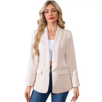 Women's Sculpted Shawl Collar Blazer with Flap Pockets Timeless Transitional Tailoring