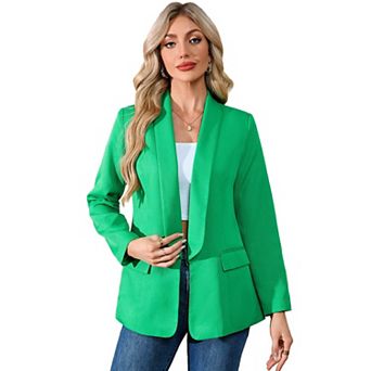 Women's Sculpted Shawl Collar Blazer with Flap Pockets Timeless Transitional Tailoring