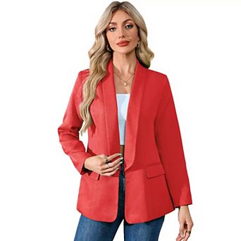 Women's Sculpted Shawl Collar Blazer with Flap Pockets Timeless Transitional Tailoring
