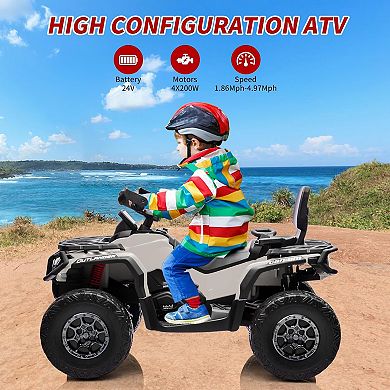 24V Ride On ATV for Kids 2 Seater Electric Ride On Car