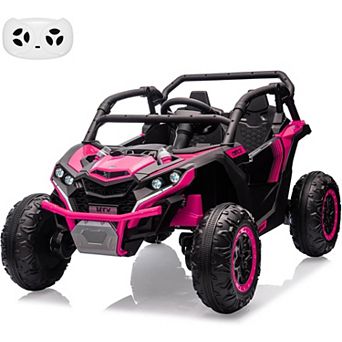 24V Kids 2-Seater Off-Road UTV, 4WD Electric Ride-On Car