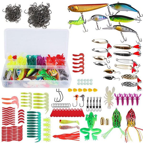 amazon fishing lures kit Tackle Box Bass with Plier,Saltwater & Freshwater Baits lifelike action that few fish can refuse 375pcs Fishing Lures Tackle Box