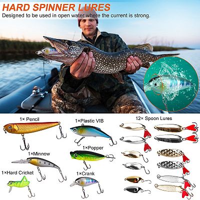 cotee fishing lures Clam Psycho Shad 1/7 oz / Rainbow Tiger (Glow) and Lake Trout Game On X-Walk Topwater Lure